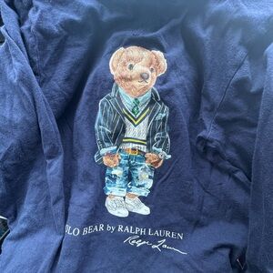 Polo by Ralph Lauren polo bear Navy long sleeve with hood
